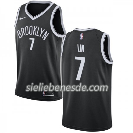 Herren NBA Brooklyn Nets Trikot Jeremy Lin 7 Nike 2017-18 Schwarz Swingman